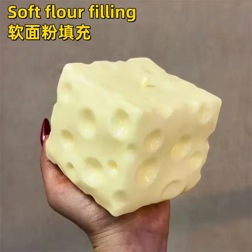 Jumbo Cheese Cube Stress Ball Big Cheese Shapeable Squeeze Ball