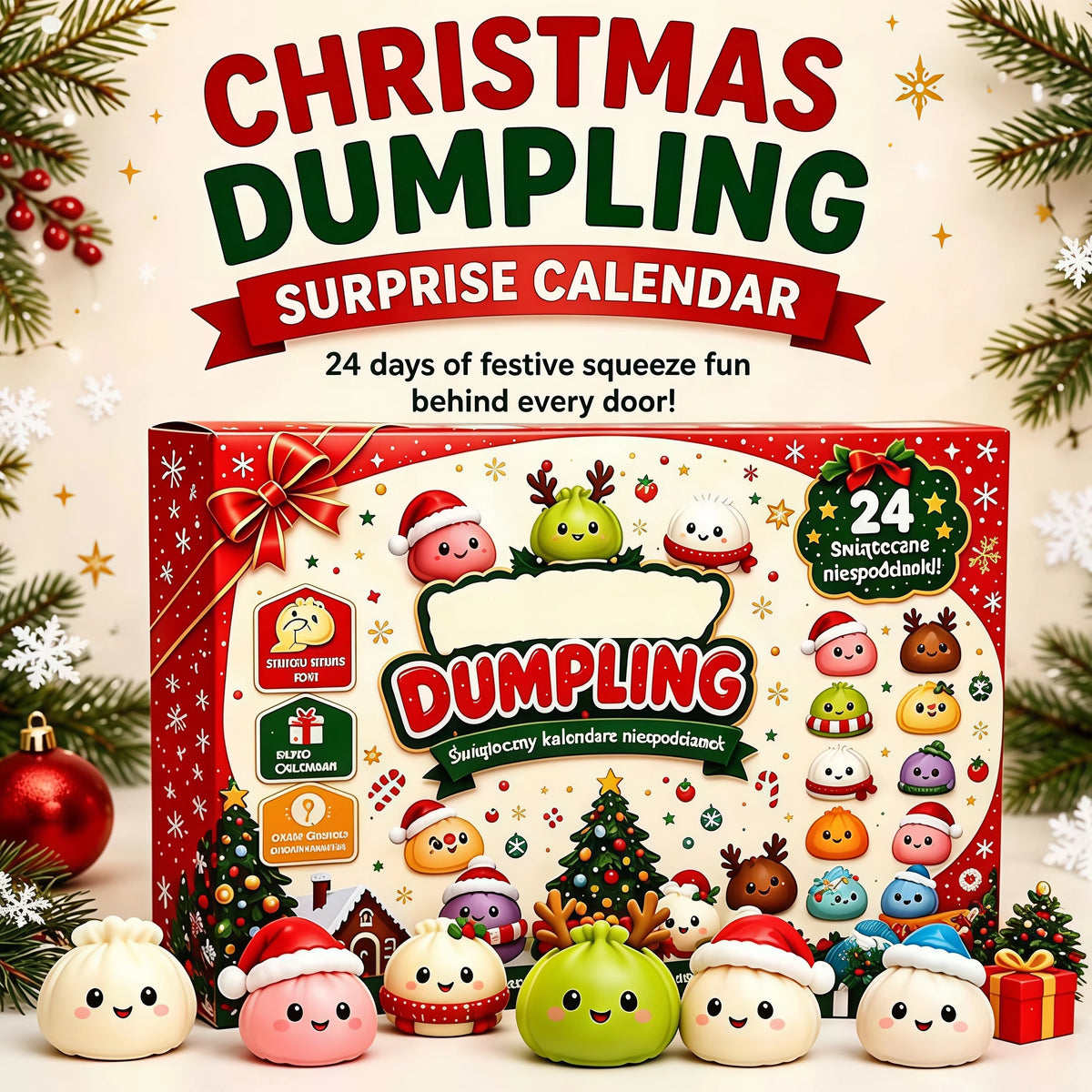 2026 Christmas Squishies Advent Calendar 24 Days Countdown Dumpling