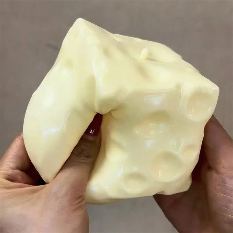 Jumbo Cheese Cube Stress Ball Big Cheese Shapeable Squeeze Ball