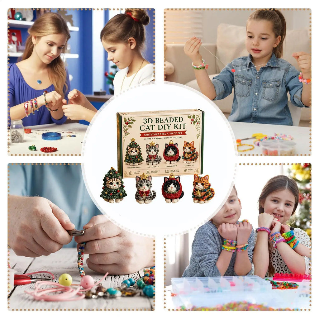 Animal Beading Kit With Instructions Christmas Cute Cat Craft Supplies