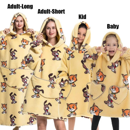 Winter Hoodies Sweatshirt Women Men Pullover Fleece Giant TV Oversized