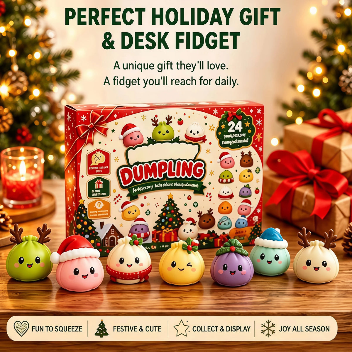 2026 Christmas Squishies Advent Calendar 24 Days Countdown Dumpling