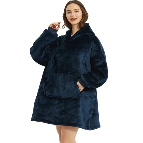 Winter Blanket Hoodie Oversized Warm Wearable Blankets 850grams