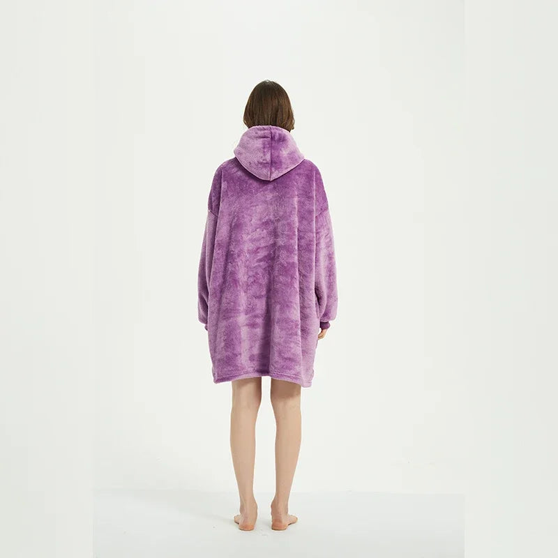 Winter Blanket Hoodie Oversized Warm Wearable Blankets 850grams