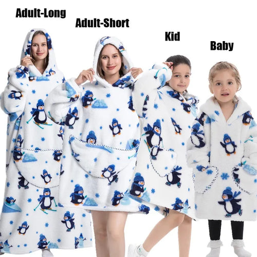 Winter Hoodies Sweatshirt Women Men Pullover Fleece Giant TV Oversized