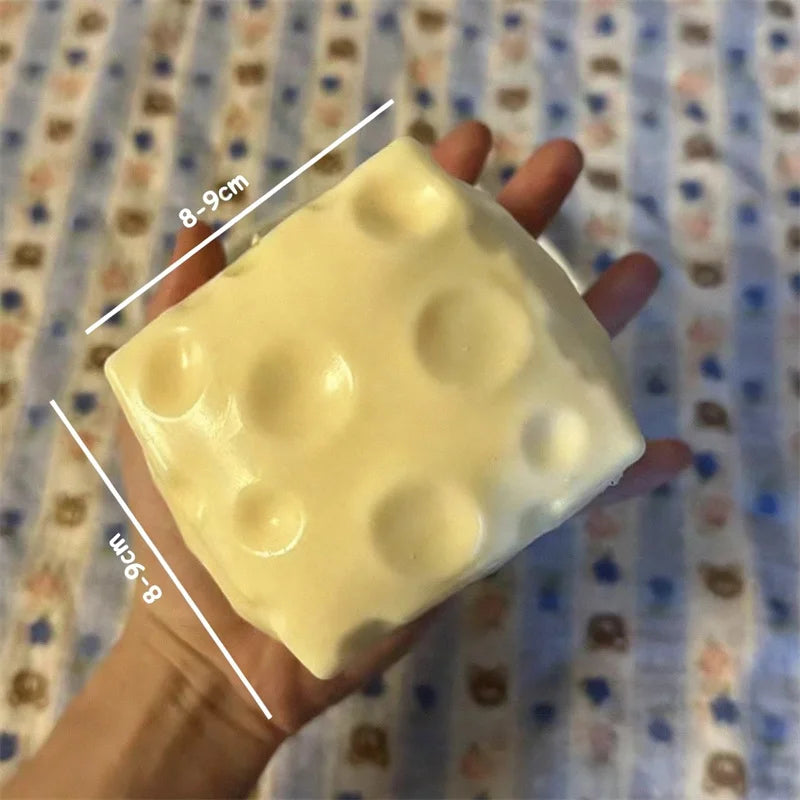 Jumbo Cheese Cube Stress Ball Big Cheese Shapeable Squeeze Ball