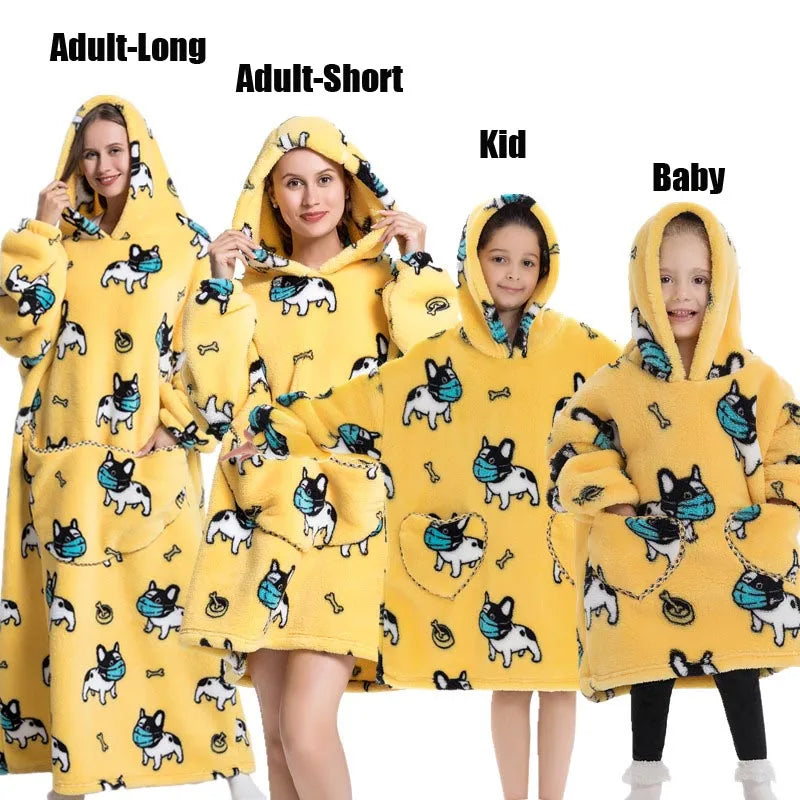 Winter Hoodies Sweatshirt Women Men Pullover Fleece Giant TV Oversized