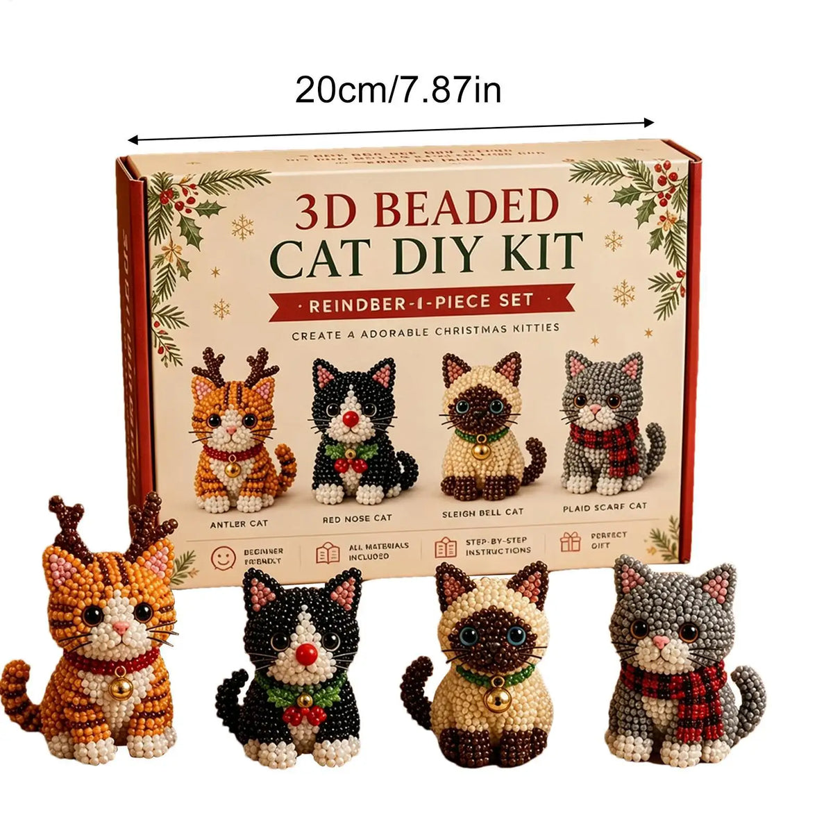 Animal Beading Kit With Instructions Christmas Cute Cat Craft Supplies