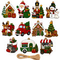 11 PCS 2D Flat Christmas Felt Ornaments, Christmas Hanging Felt Decor,