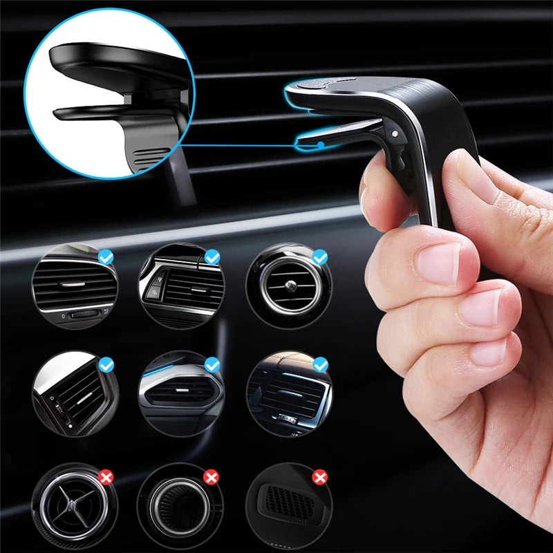 Magnetic Car Phone Holder Air Vent Clip Mount 360 Rotation Mobile