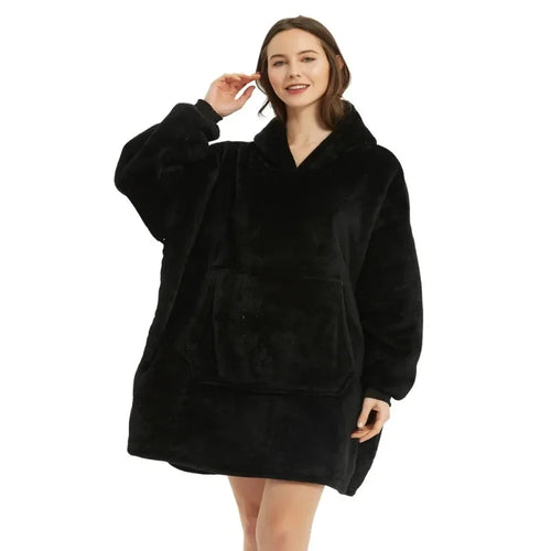 Winter Blanket Hoodie Oversized Warm Wearable Blankets 850grams