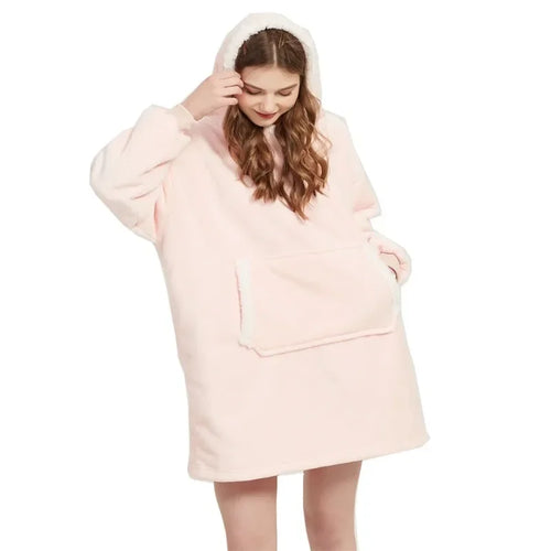 Winter Blanket Hoodie Oversized Warm Wearable Blankets 850grams
