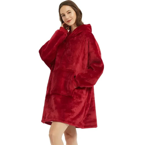 Winter Blanket Hoodie Oversized Warm Wearable Blankets 850grams