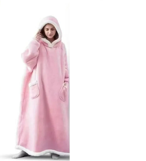 Super Long Flannel Blanket 180and150cm  Pyjamas with Sleeves Winter
