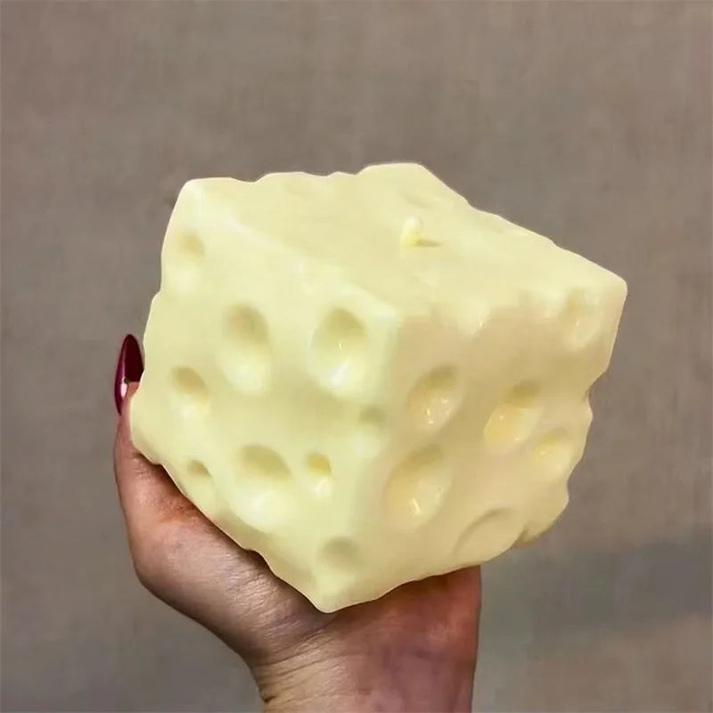 Jumbo Cheese Cube Stress Ball Big Cheese Shapeable Squeeze Ball