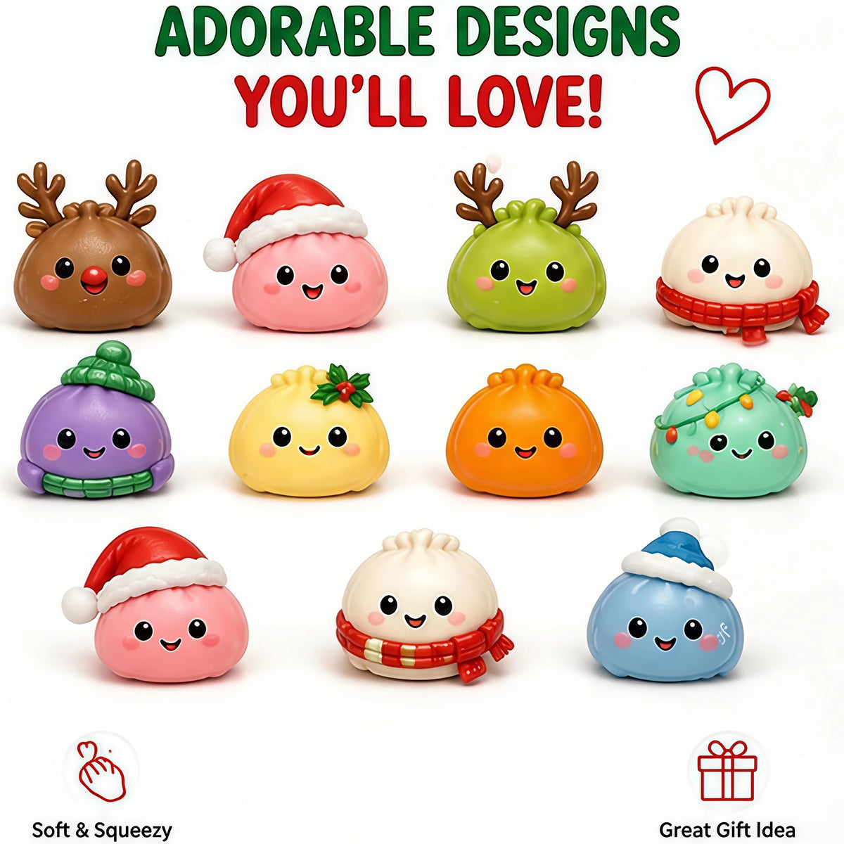2026 Christmas Squishies Advent Calendar 24 Days Countdown Dumpling