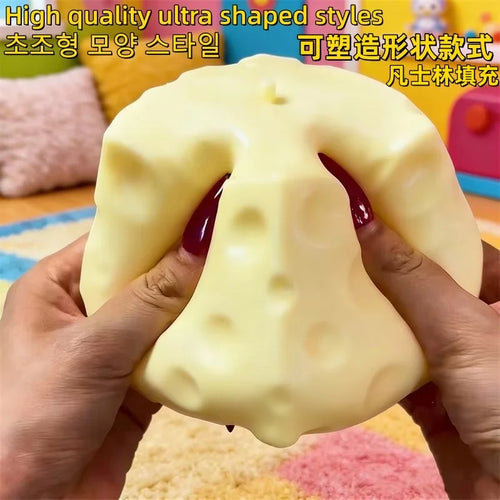Jumbo Cheese Cube Stress Ball Big Cheese Shapeable Squeeze Ball