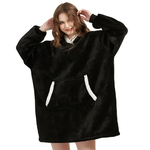 Winter Blanket Hoodie Oversized Warm Wearable Blankets 850grams